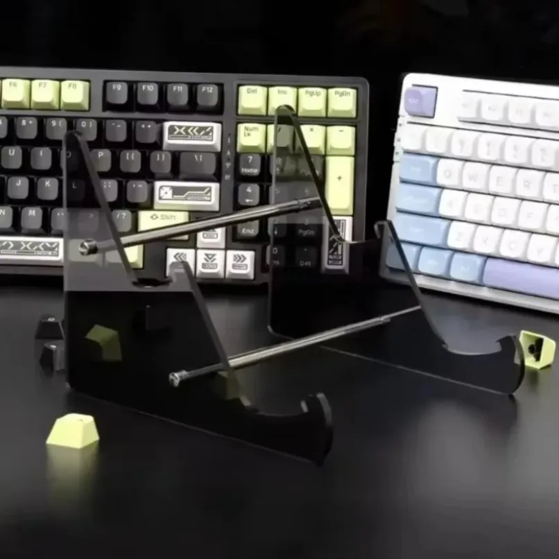 2 Tier Acrylic Keyboard Stand Display Holder Clear For Mechanical Gaming Keyboard Desktop Storage Organizer Universal Office Pro