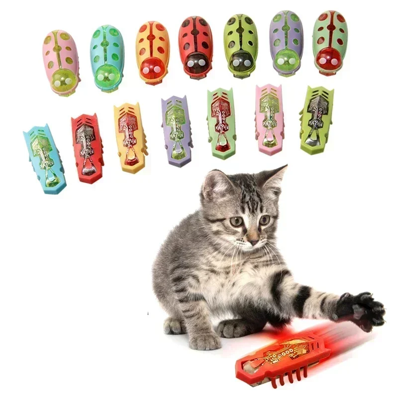 Funny Pet Interactive Mini Electric Insect Vibrating Insect Cat Toys Automatic Escape Battery Operated Cockroach Ladybugs