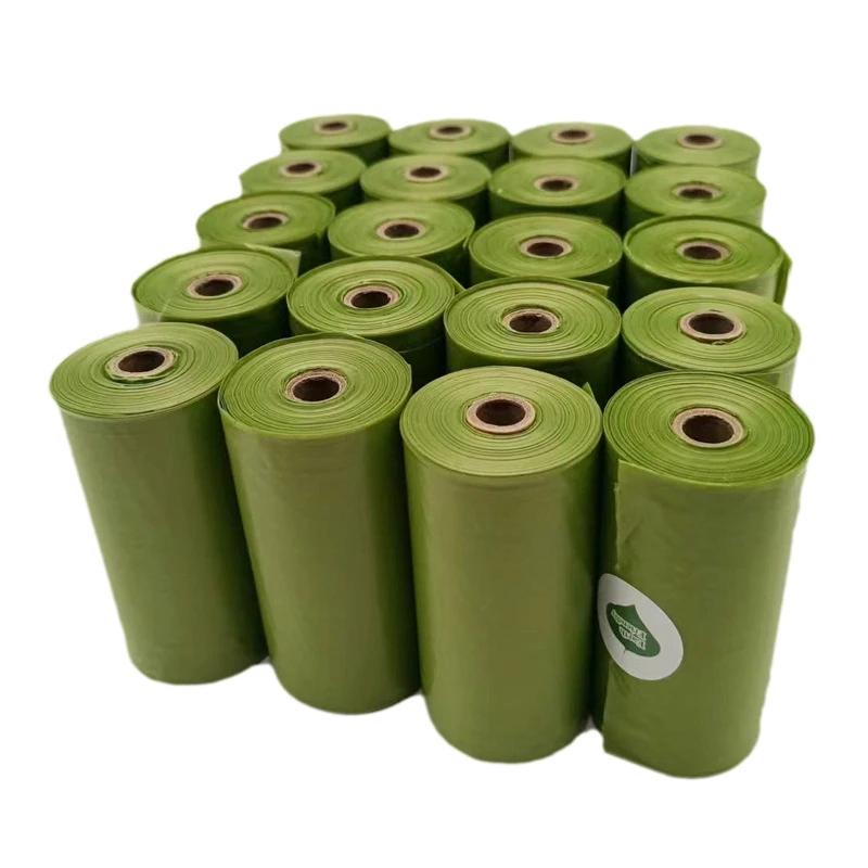 Imagem -02 - Bolsas de Cocô de Cão Biodegradável Espessamento Poo Bolsa Bolsas Degradáveis Cat Waste ao ar Livre Eco-friendly Pet Supplies 0018 mm 24 Rolls