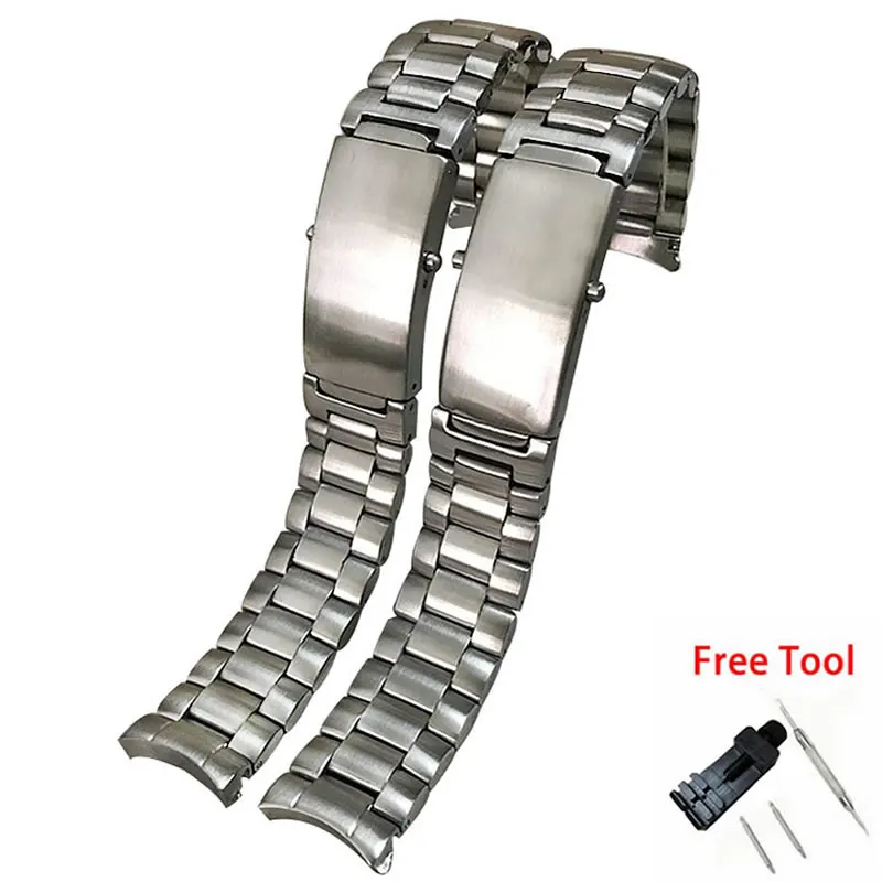 Jeathus Watchband Arc Edge Stainless Steel Strap Watch Band 20 22mm Replacement for Omega Seamaster 231 Speedmaster Planet Ocean