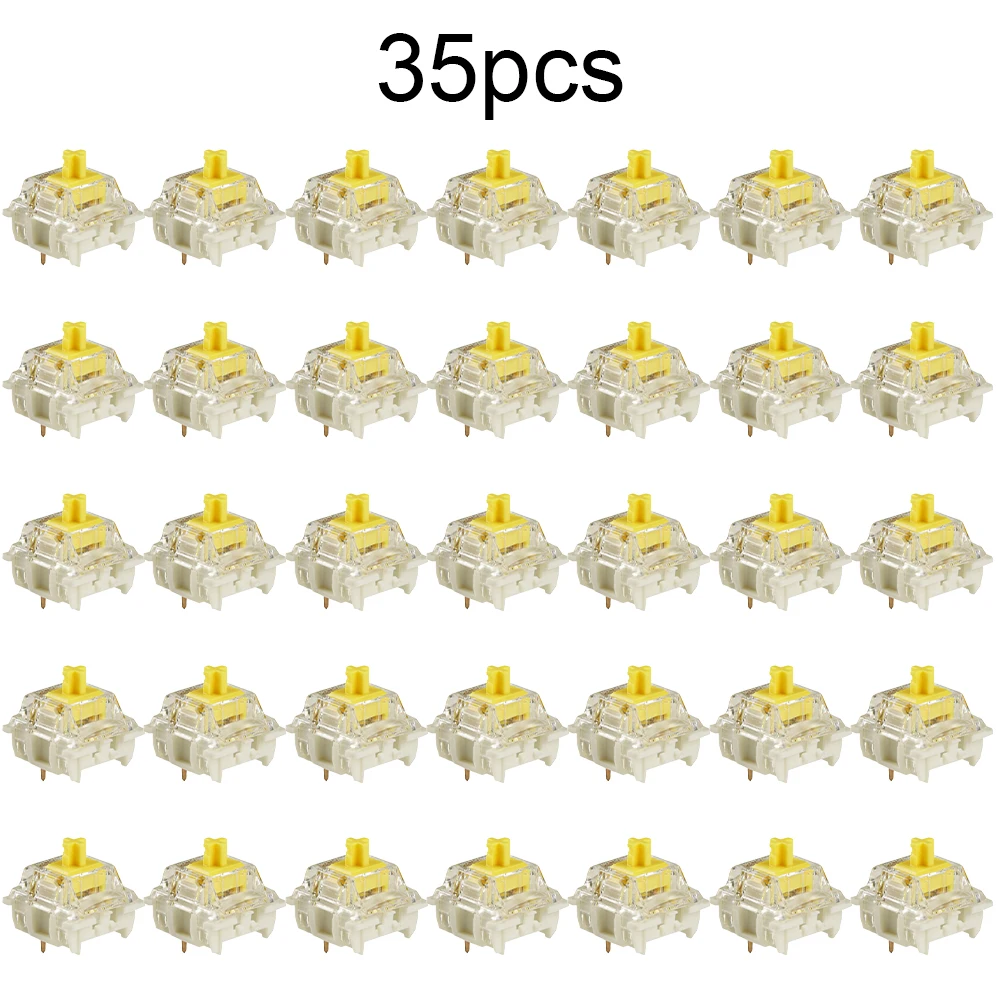35PCS 3 Pin Mechanical Keyboard Switches Linear Type Prelubricated for GPRO Suitable for Hot Swappable Mechanical Keyboard PCBs