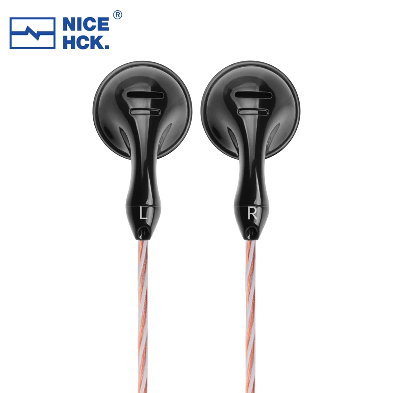 NiceHCK-auriculares con micrófono B70, cascos brillantes de cabeza plana, elemento de carbono de 14,8mm, controlador chapado, auriculares HIFI, tapones para los oídos deportivos para dormir
