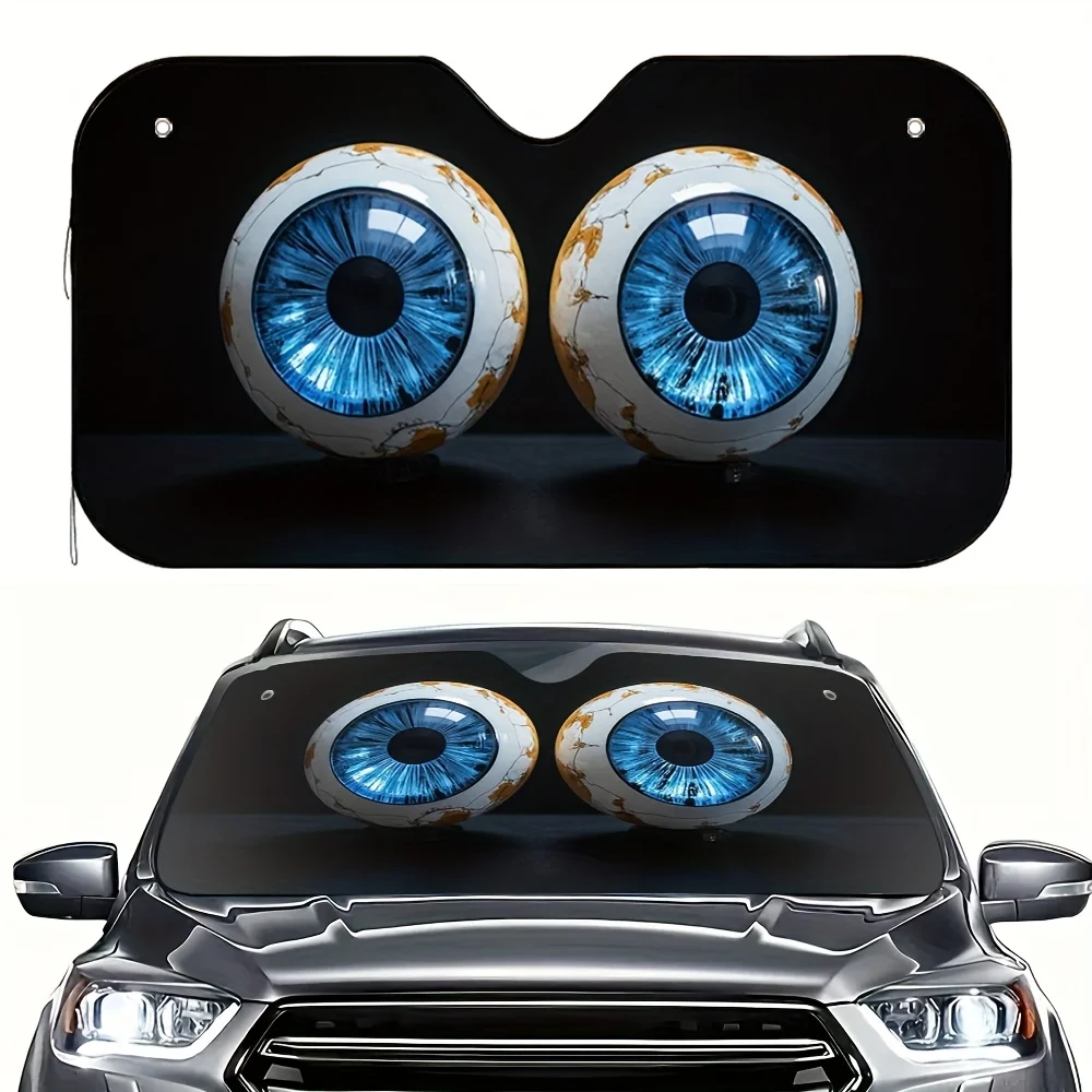 

1pc Cute Cartoon Blue Eyes Car Sun Visor - Magnetic Sunshield For Windy Conditions, Fit Convertible For JEEP & Vehicles, Durable