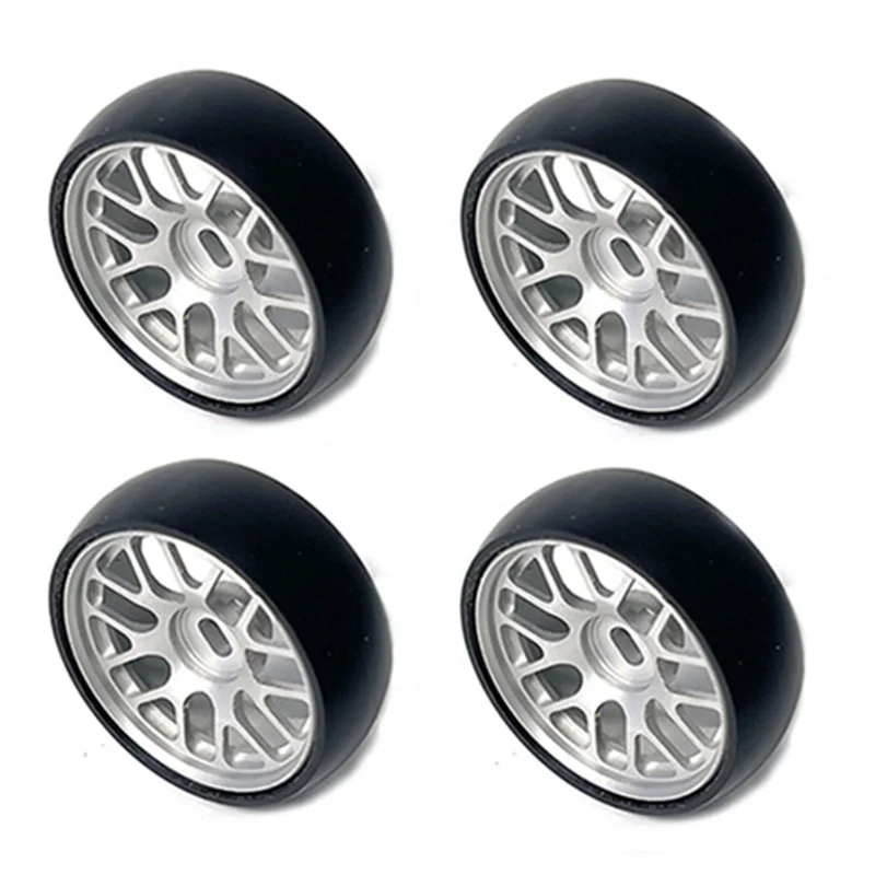 

PMPC_26.5mm Hard Drift Metal Wheel Rim Tire Tyres for Wltoys RC Car,Silver