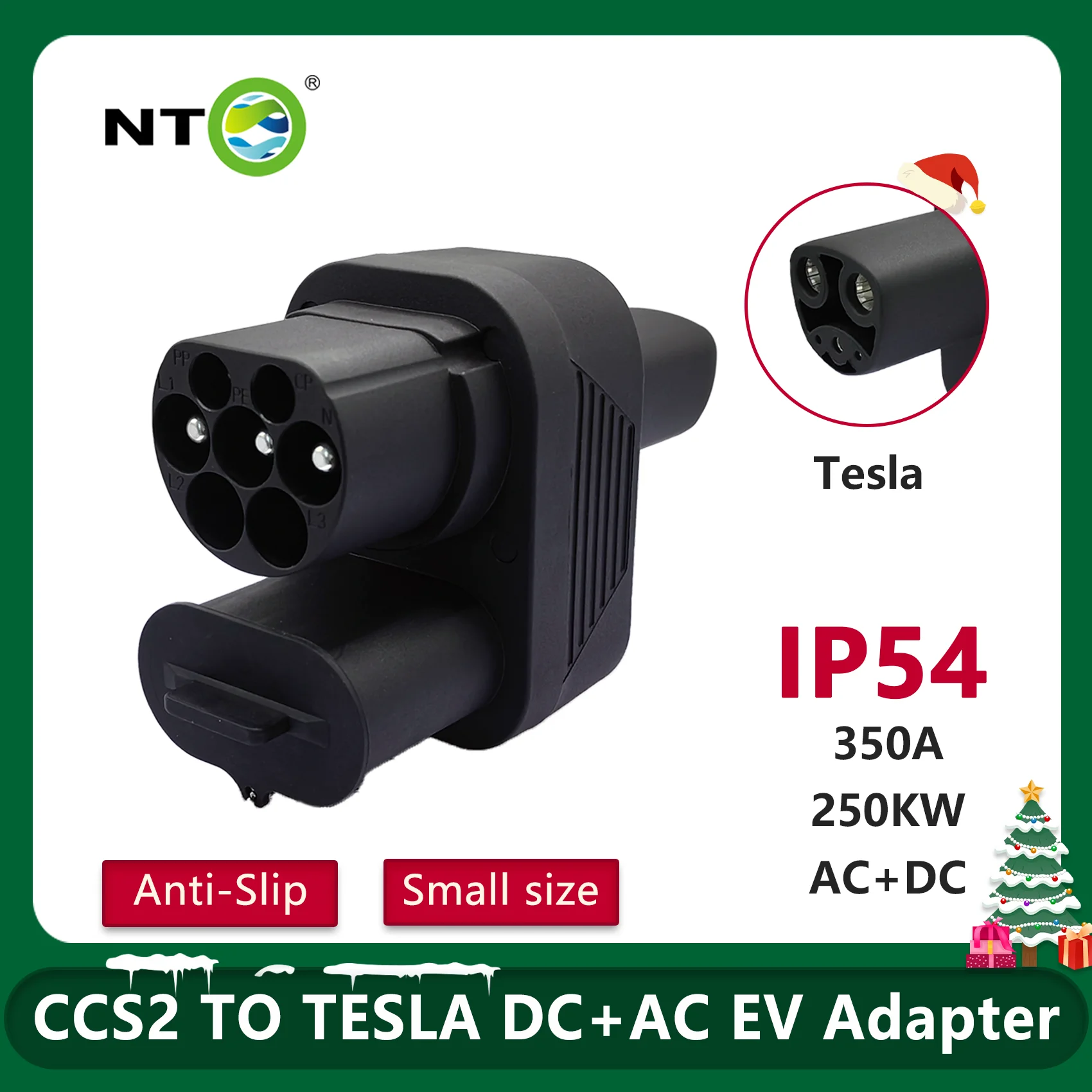 NTO CCS2 To Tesla AC DC All-In-One 350A 1000V Anti Slip Electric Modeling Novelty Auto Car Adapter Battery Charger Accessories