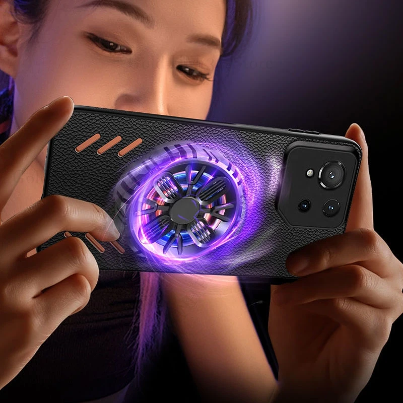 Cooling Heat Dissipation Case For Asus ROG Phone 9 Pro Metal Copper Phone Leather Magsafing Magnetic Cover Rog Phone 8 7 5 S Pro