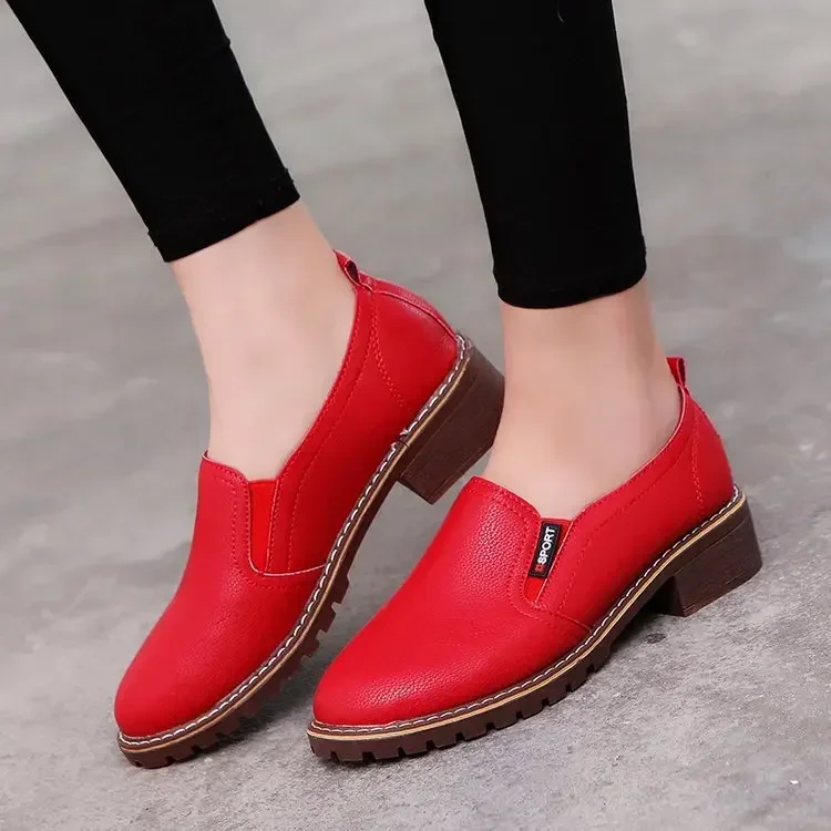 Women Flat Lace-Up Oxford Shoes Soft Leather Sneakers Low Medium Pumps Slip on Loafers Summer Footwear for Woman 2024