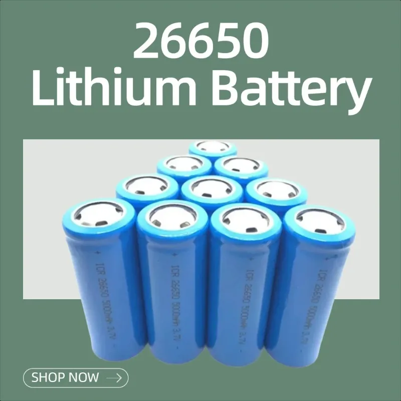 

26650 Lithium Battery 3.7V 5000mAh Power Lithium Battery for Flashlights