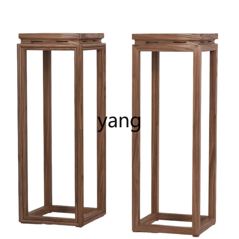 

Yjq New Chinese Style Solid Wood Flower Rack Living Room Floor Balcony Jardiniere Indoor Bonsai Stand