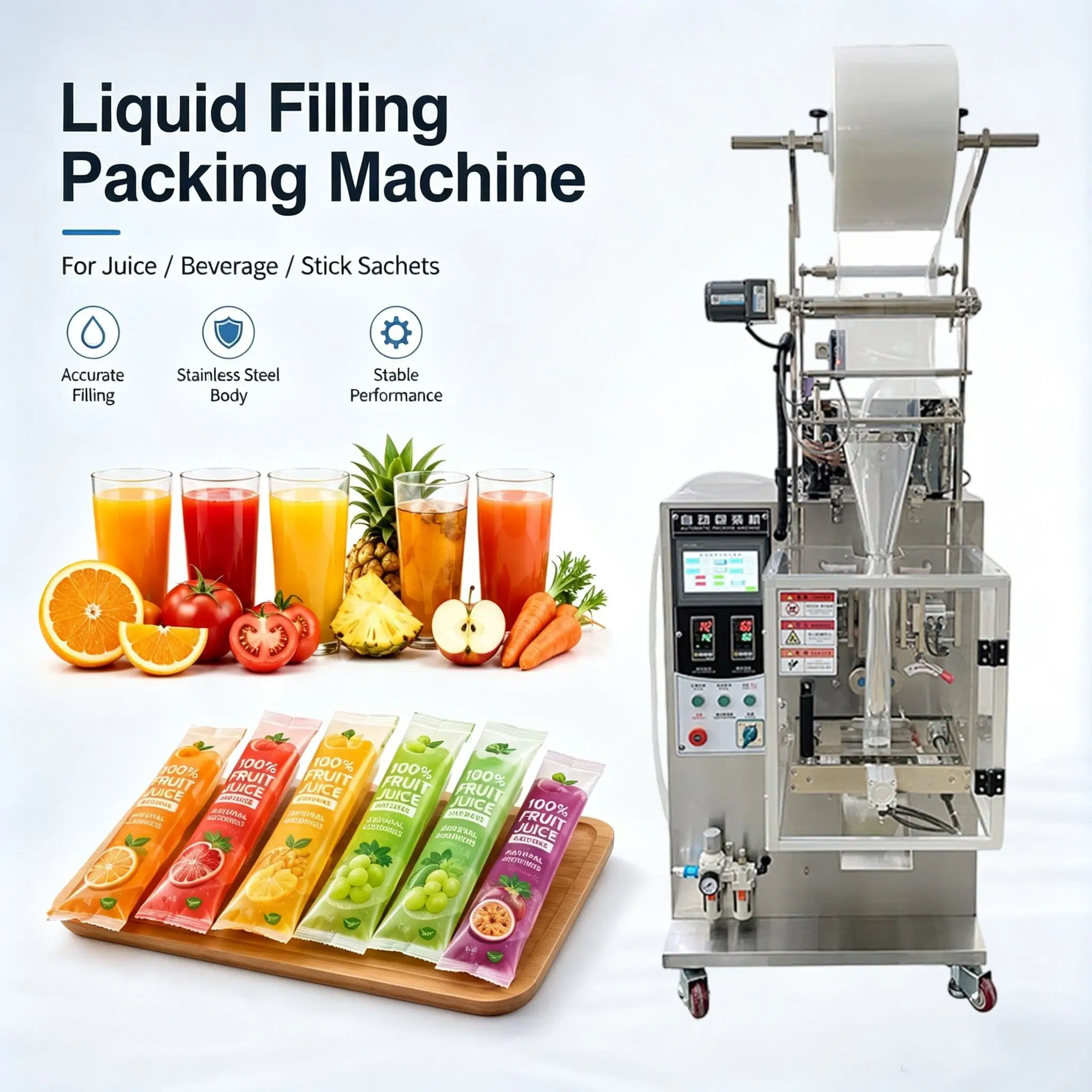 Packaging Sachet Tomato Filling Making Ketchup Liquid Packing Machine