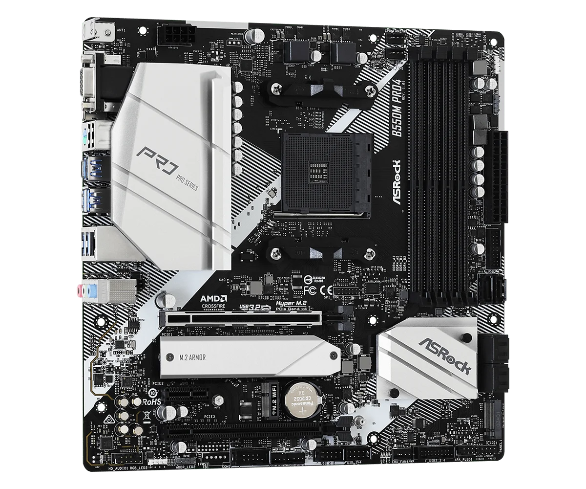 ASRock B550M Pro4 Motherboard Socket AM4 AMD B550 support Ryzen 5 5600 4500 3200G 3600 5700X cpu DDR4 128GB NVMe SSD Micro ATX