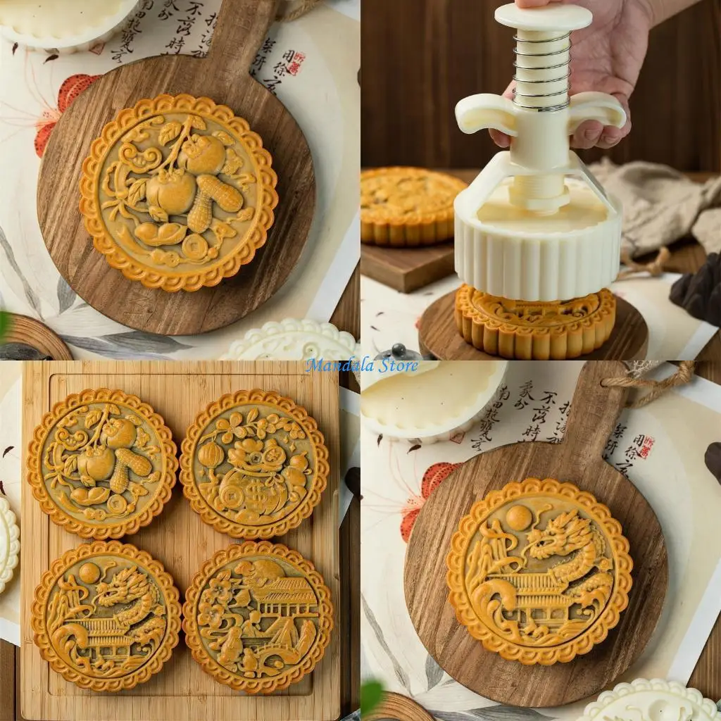 

U2JC Festival Theme Mooncakes Molds ABS Materials Kitchen Tool 300g and 500g Version