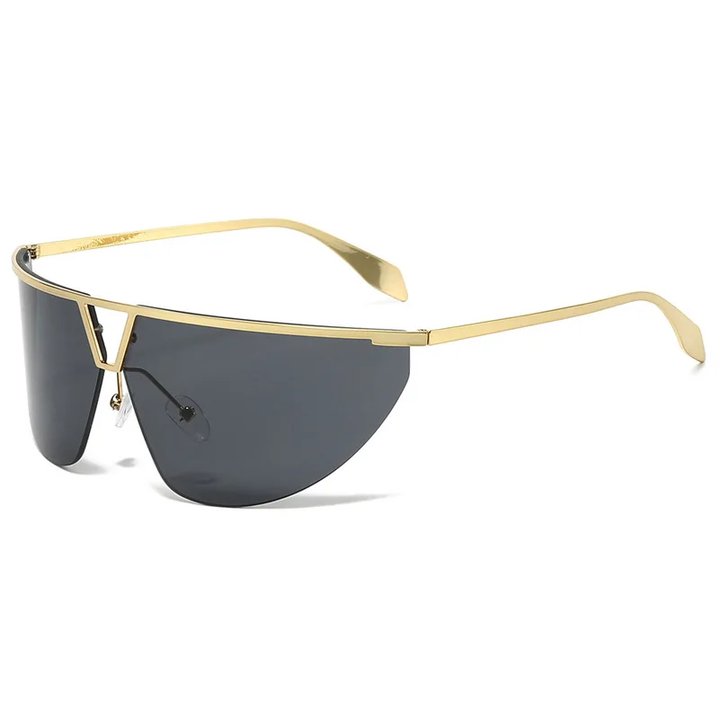 High quality fashion trend women's large frame sunglasses with metal frame in multiple colors