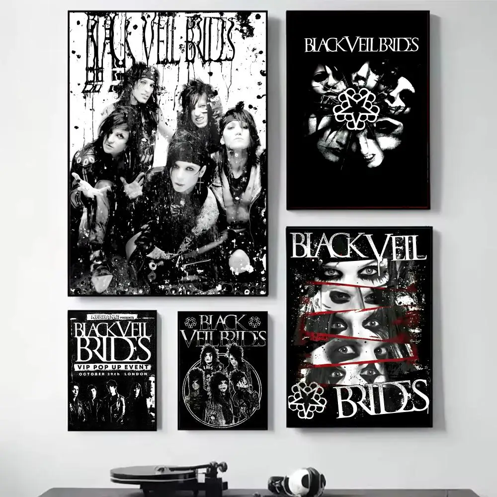 Black V-Veil B-Brides Painting Calligraphy Self Adhesive Wall Art Waterproof Print For Bedroom Living Hallway Home Decor