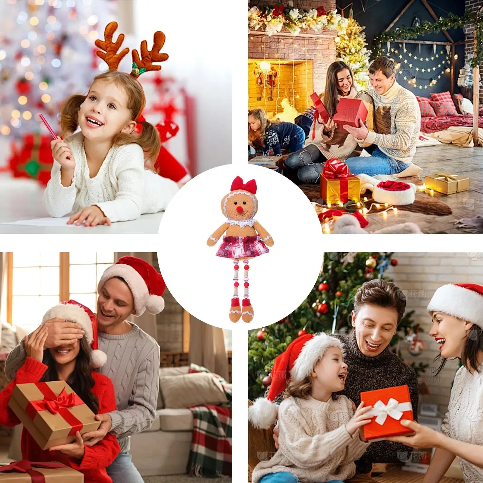 

Christmas Figurines Decorations Doll Statue Collectible Gingerbread Decorations For Holiday Winter New Year Indoor Parties Party