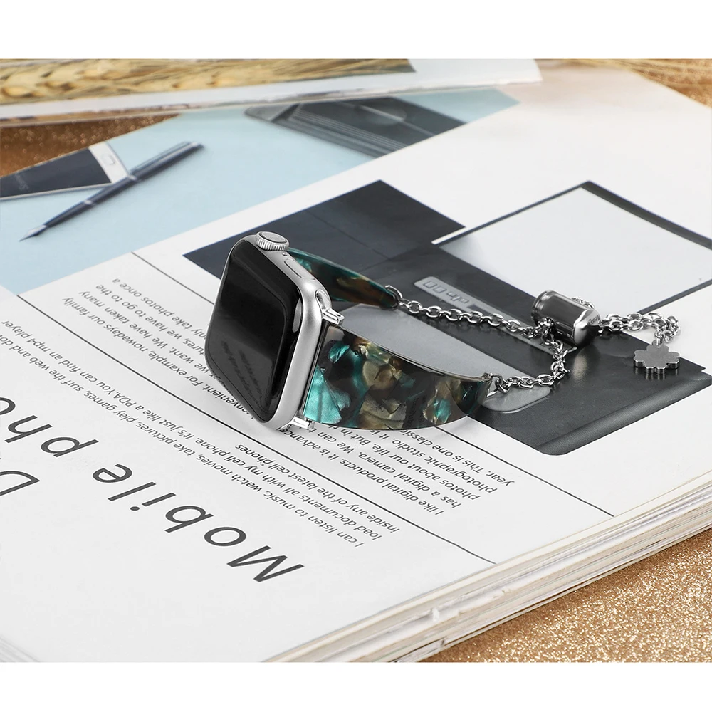 Waterproof Resin Strap for Apple Watch Band 45mm 41mm 44mm 40mm 42 38mm Women Bracelet for iWatch Ultra 49mm Series 8 7 6 5 4 SE