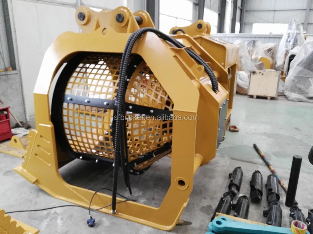 YG Excavator Bucket Sieve Bucket Screening Bucket for Excavator Attachments Rotating Sieving Bucket with Mesh Screen