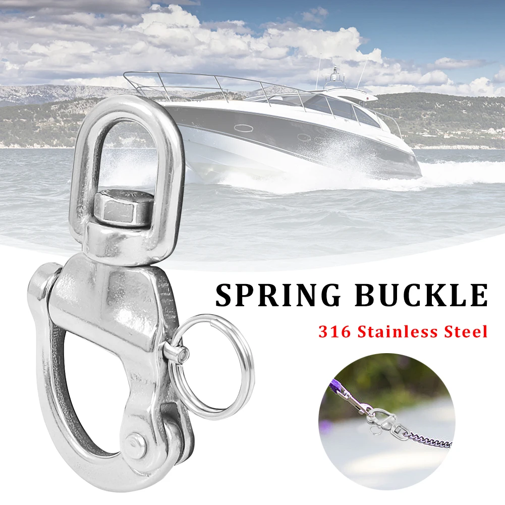 

1pc Swivel With Snap Shackle Panic Hook 70mm Eye Fork 316 Stainless Steel