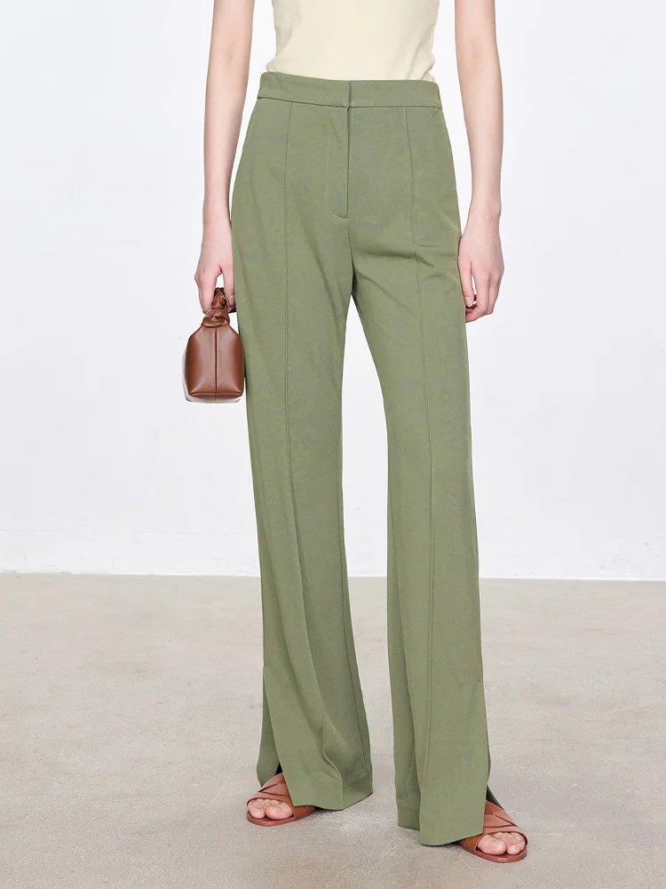 Dave&di Top Selling Slim And Tall Bamboo Pole Leg Pants With Side Slits Made Of Triacetic Acid Imported From Japan
