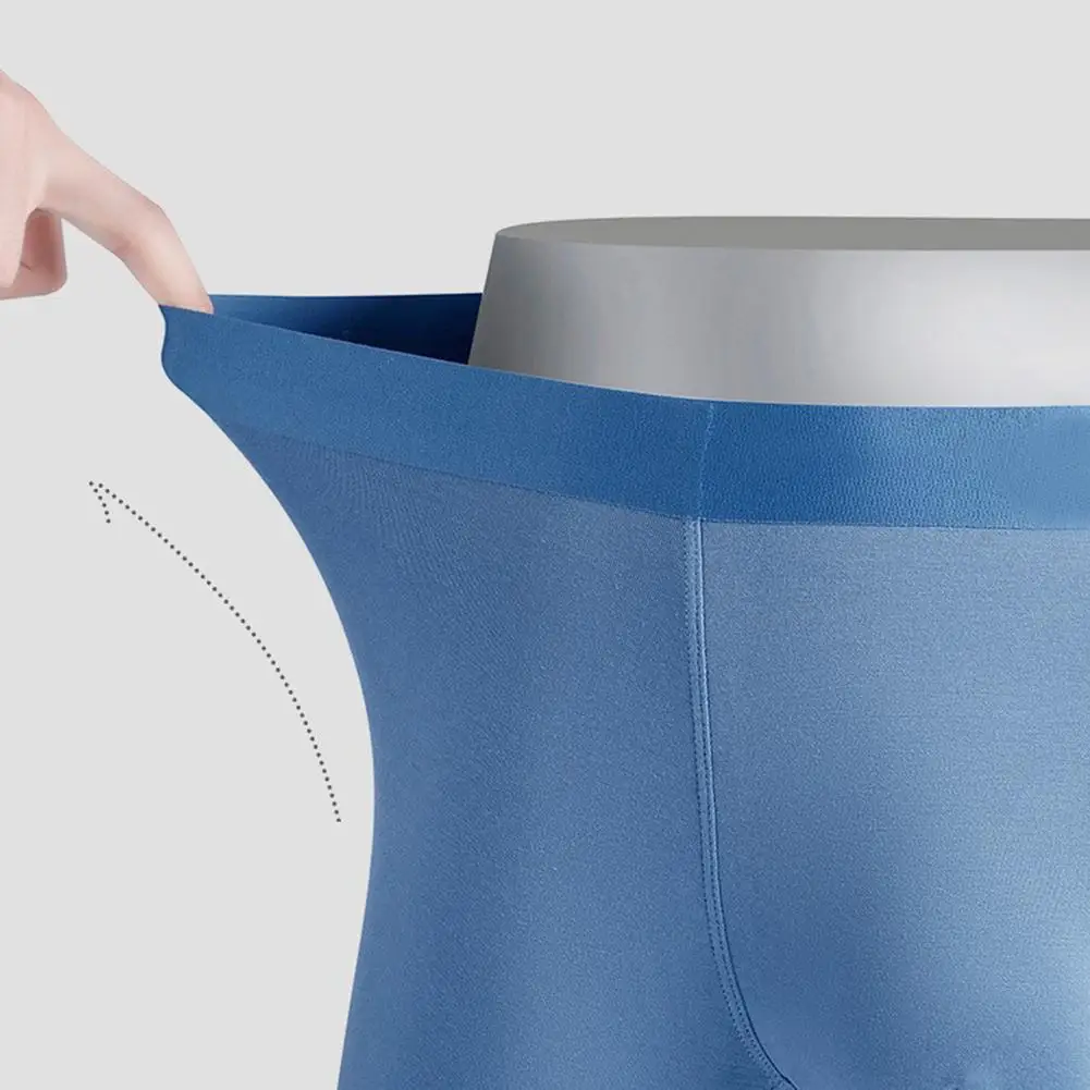 

Men Seamless Trunks Elastic Underwear For Man Panties Solid Lingerie Sissy Bulge Pouch Breathable Boxer Shorts Men's Underpants