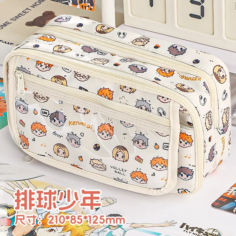 Anime Haikyuu Canvas Pencil Case Cartoon Movie Stationery Holder Bag Children Pen Case Students School Supplies Kids Gift