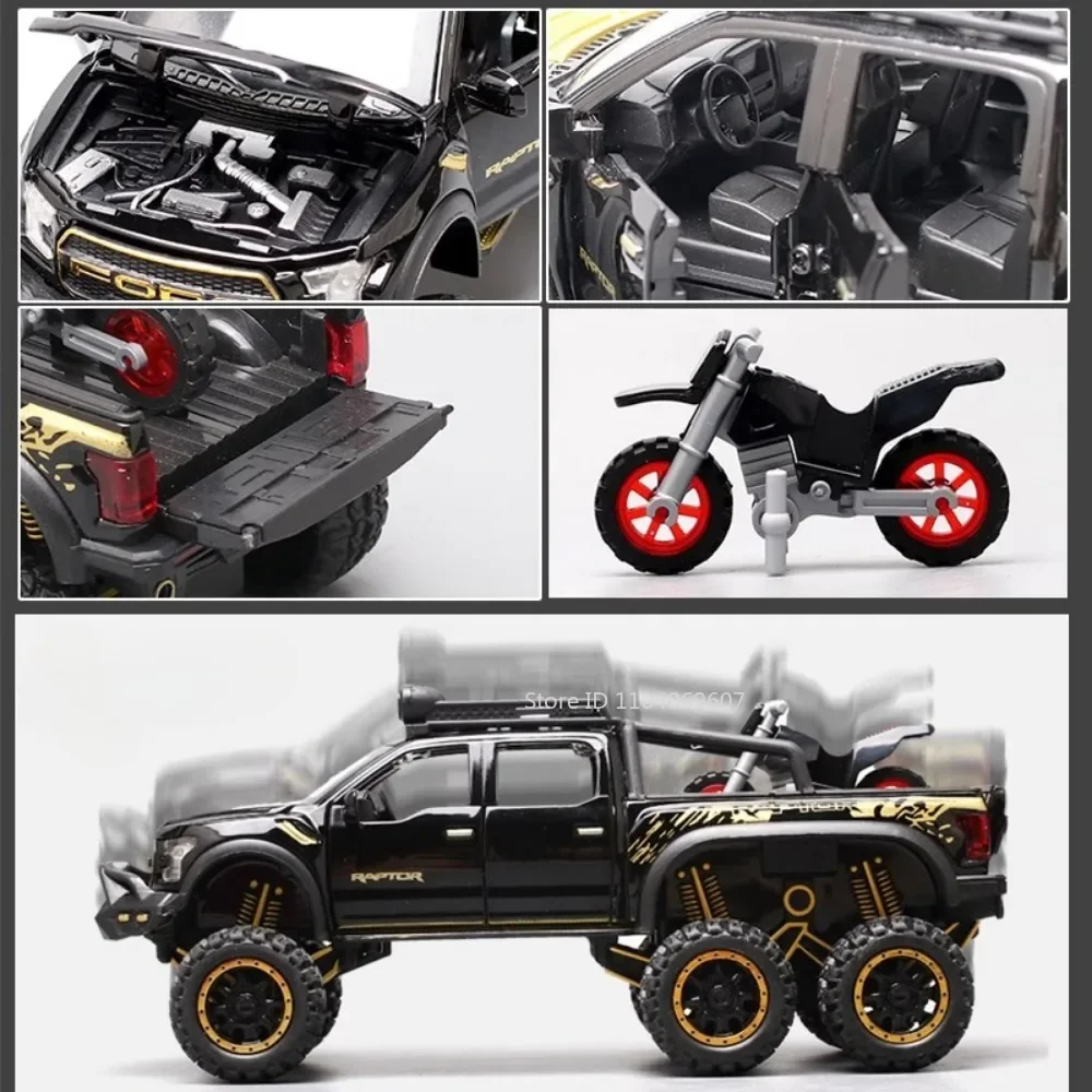 1:28 Land Rover Defender Raptor F150 Modello di Auto Giocattolo In Lega Diecast Tirare Indietro Suono Luce Modelli Fuoristrada Per Bambini Regali di Festa