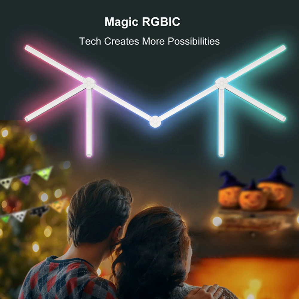 Tuya WIFI LED Smart Wall Lamp RGBIC Light Bar DIY Ambient Night Light APP Music Rhythm TV Backlight Bedroom Game Room Decoration