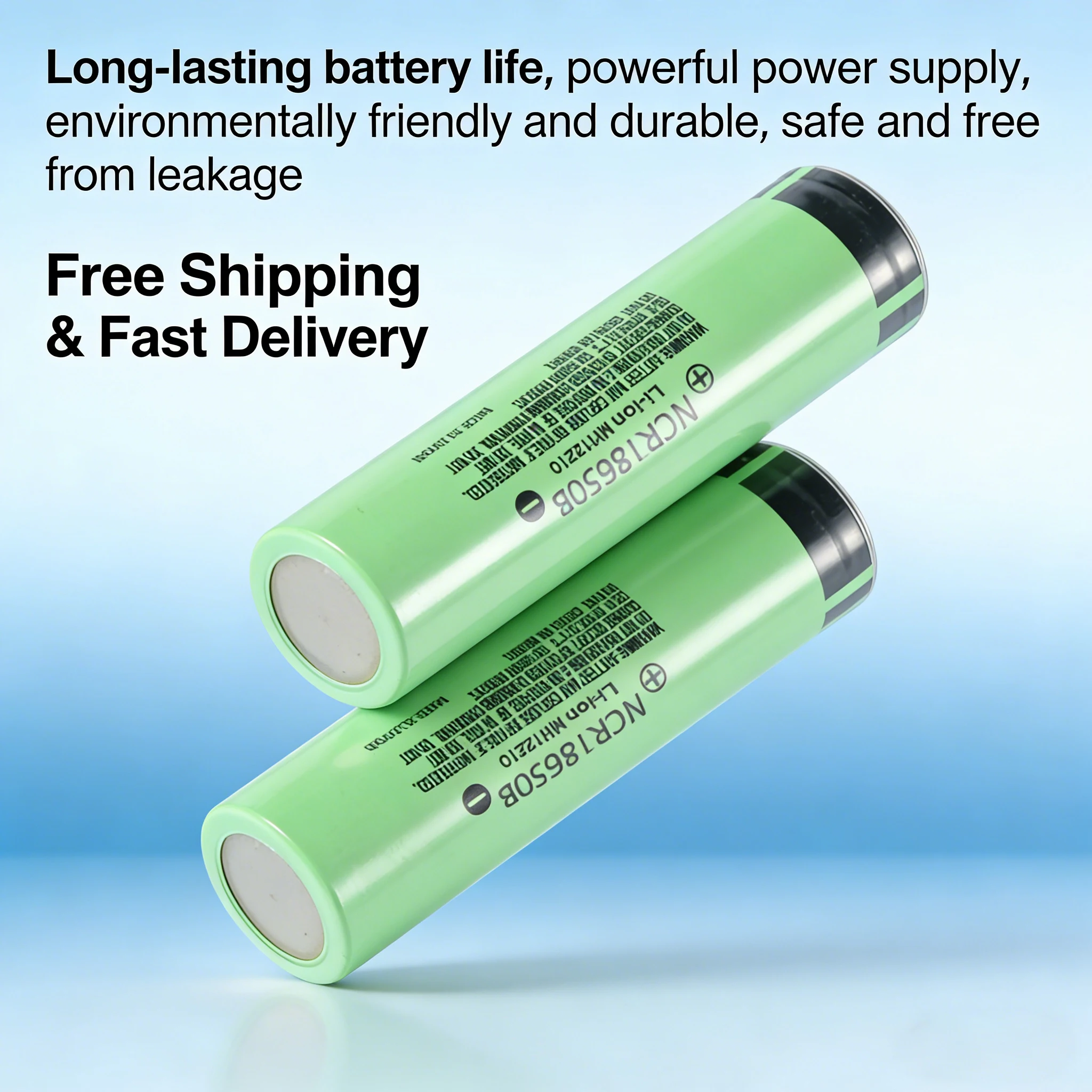 NCR18650B 18650 Battery 3.7V 3400mAh High Capacity Pointed Top Lithium Cell for Portable Fan Shaver Power Bank