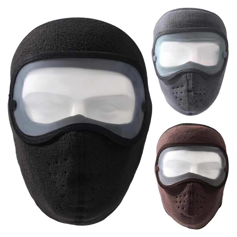 Removeable Goggles Full Face Mask Hats Anti-Dust Windproof Breathable Cycling Ski Riding Masks Fleece Shield Hood Balaclava Caps