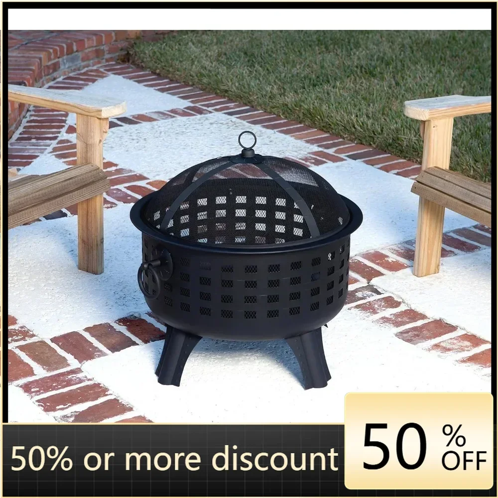 24 Inch Steel Round Lattice Fire Pit