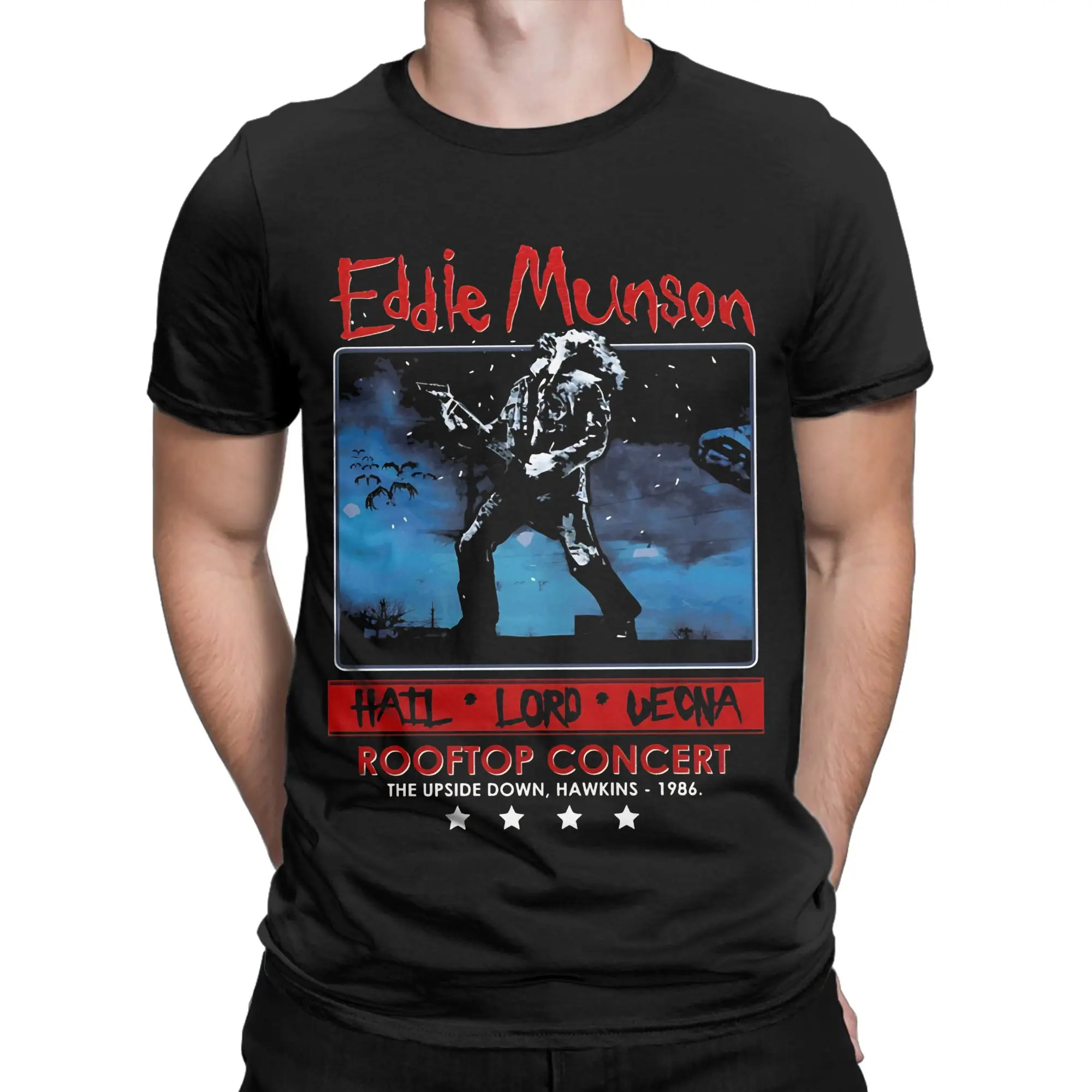 Men's T-Shirts Eddie MunsonS Rooftop Concert  Leisure Pure Cotton Tee Short Sleeve Steve  T Shirt Round Collar Clothes Gift Idea