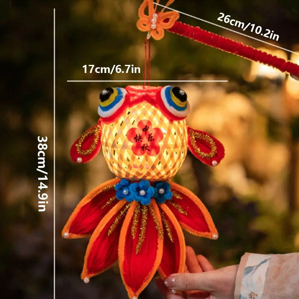 Luminous Carp Lantern Hand Made DIY Material Bag Twist Stick Goldfish Lantern Blessing Traditional
