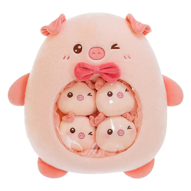 

New cartoon dolphin snack bag pillow plush pig toy creative cute snack bags stuffed toy birthday gift