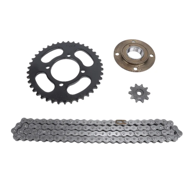 

420 Sprocket And Chain Kit 10MM 10T Front 41T Rear Sprocket 76 Drive Links Chain Toothless Flywheel Set