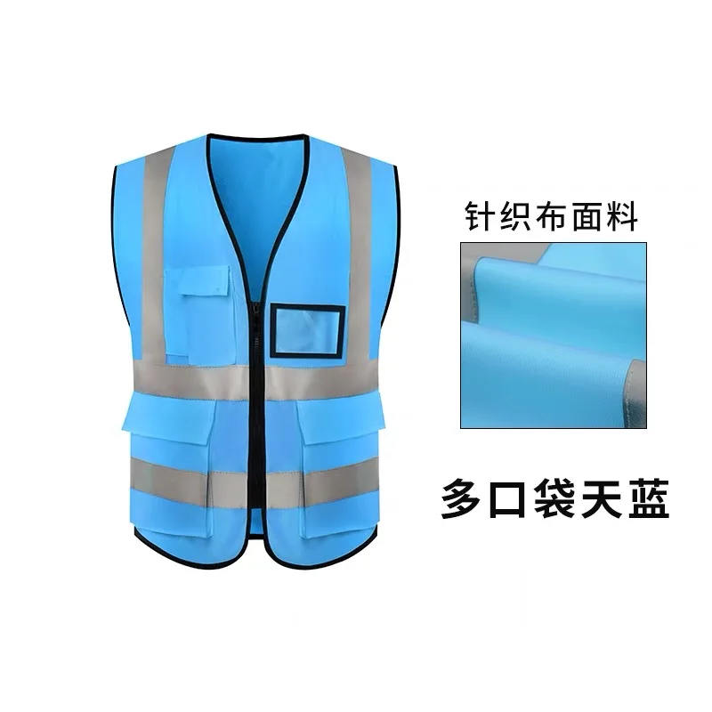 

Motorcycle Road Traffic Cycling Reflective Vest Air-permeable Thickened Breathable Mesh Safety Clothing Warning Vest with Pocke