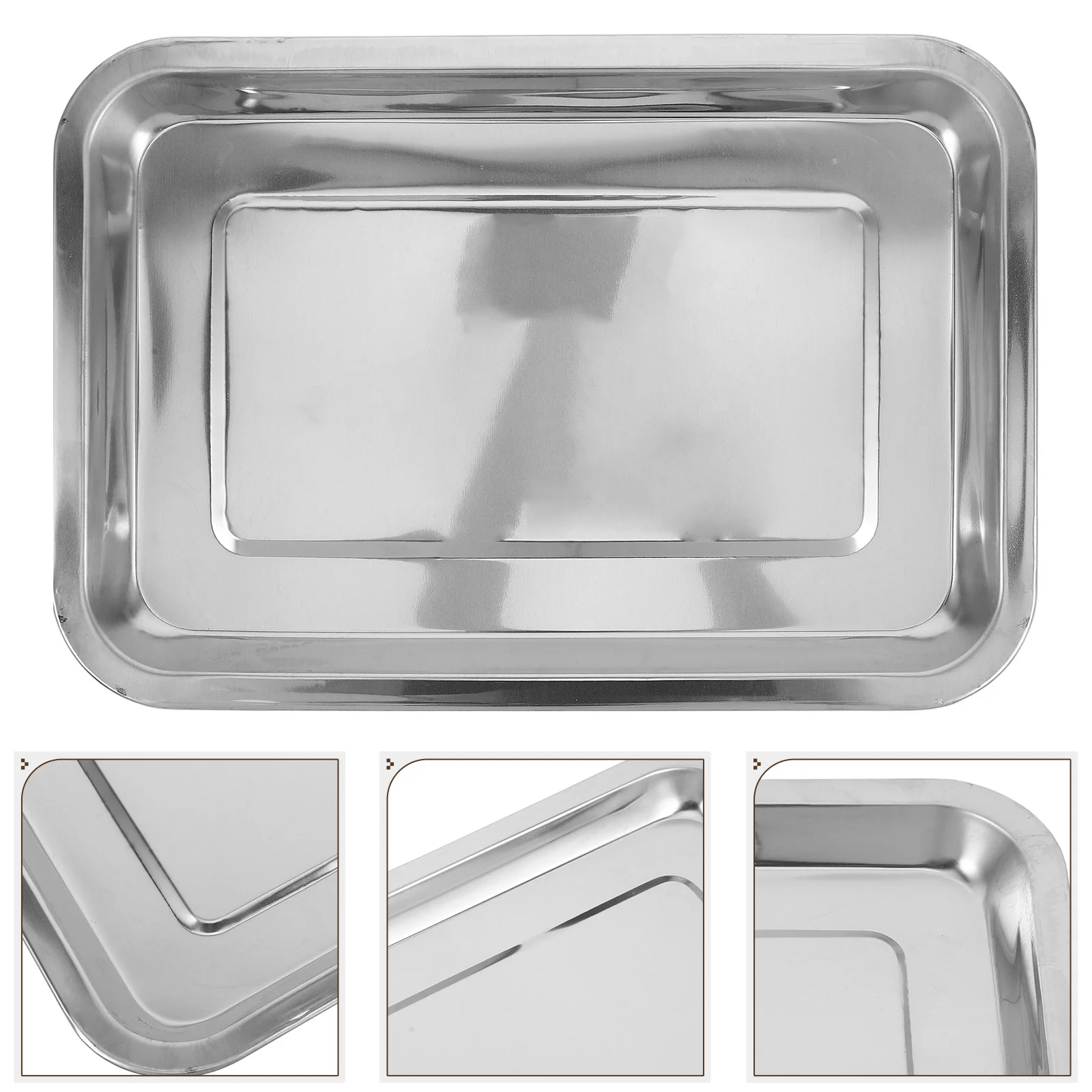 

Stainless Steel Food Tray Smooth Rimless Design Baking Pan Oven Tray Serving Dish For Fruits Vegetables Cookie Sheet