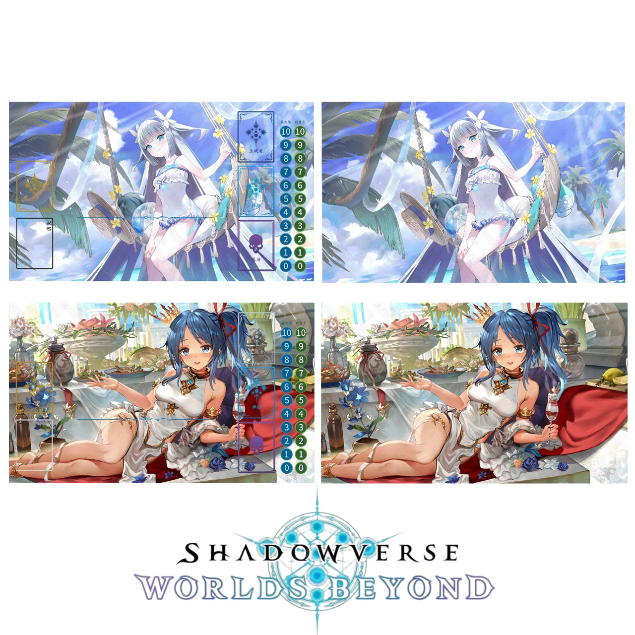 Tapis de jeu Shadowverse EVOLVE Lituelle Queen of Hope Seaside Eudie 600x350mm, bordure en caoutchouc simple de 2mm, pour jeux de cartes et jouets