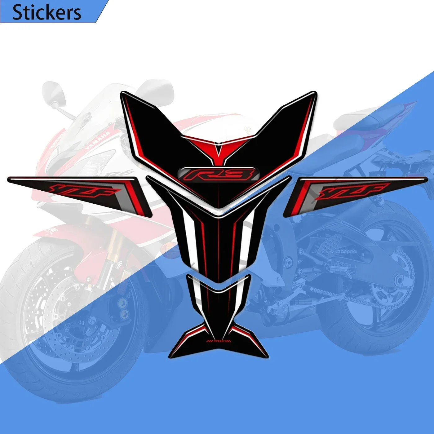 FIT YAMAHA YZFR3 motorfiets beschermer stickers gas stookolie kit knie tank pad