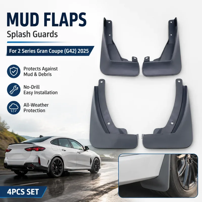 Mud Flaps for BMW 2 Series Gran Coupe (G42) 2025 Car Mudflaps Splash Mud Flaps Front Rear Wheel Fender Flare Auto Accessories