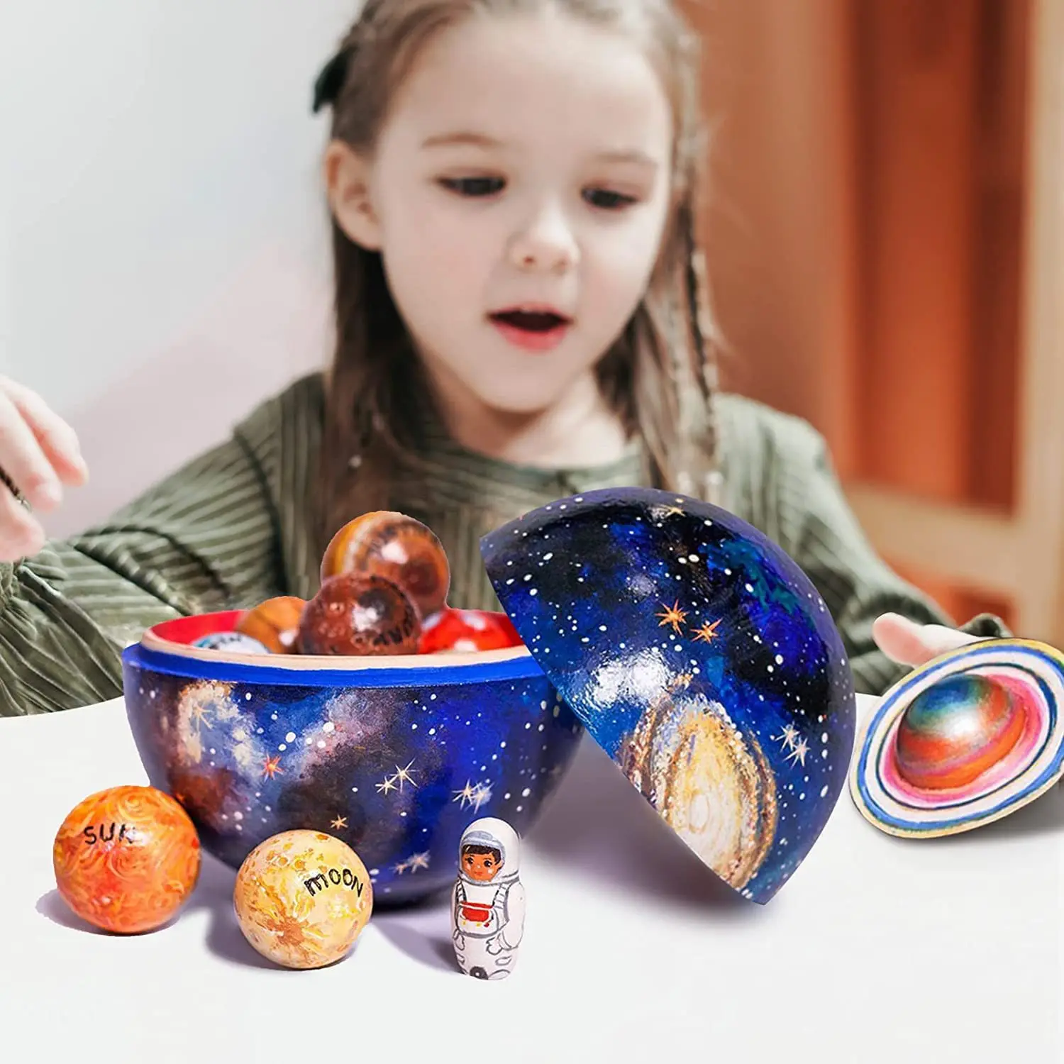 Jeu d'apprentissage Montessori en plastique, système solaire, jouets adaptés à l'espace, pour enfants