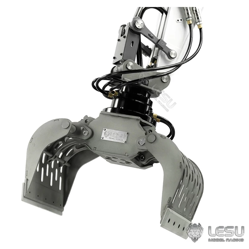 RC 1/14 LESU Mechanical Claw Hydraulic Engineering Model Full Metal New Excavator Attachment for Tamiya Tripper Truck DIY Parts