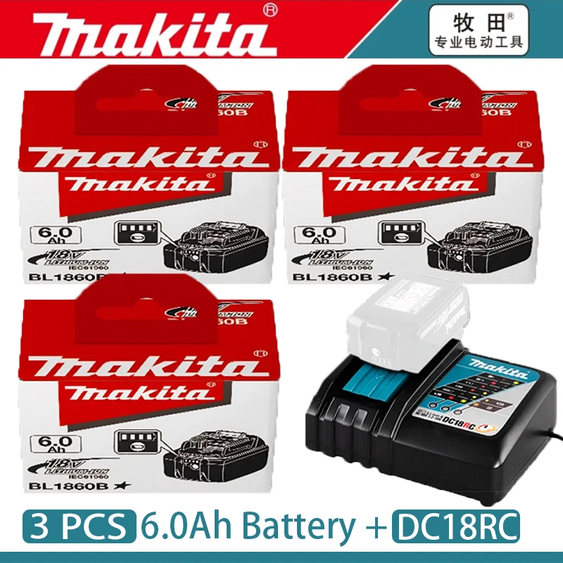 Original Makita 18V Akku 6Ah, mit Akku-Anzeige, wiederaufladbarer Makita-Akku, BL1830 BL1840 BL1850 Elektrowerkzeug-Akku