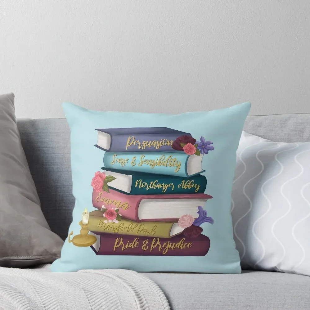 

Jane Austen Novel Book Stack Throw Pillow pillowcases for sofa cushions Decorative Cushion Cover Pillows Aesthetic pillow