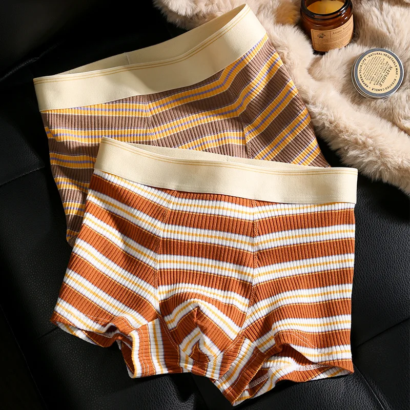 EXILIENS Brand Striped 1pcs/3pcs Cotton Boxer Men Underwear Hot Underpants Mens Boxers BoxerShorts Man Panties Size M-3XL HS2513