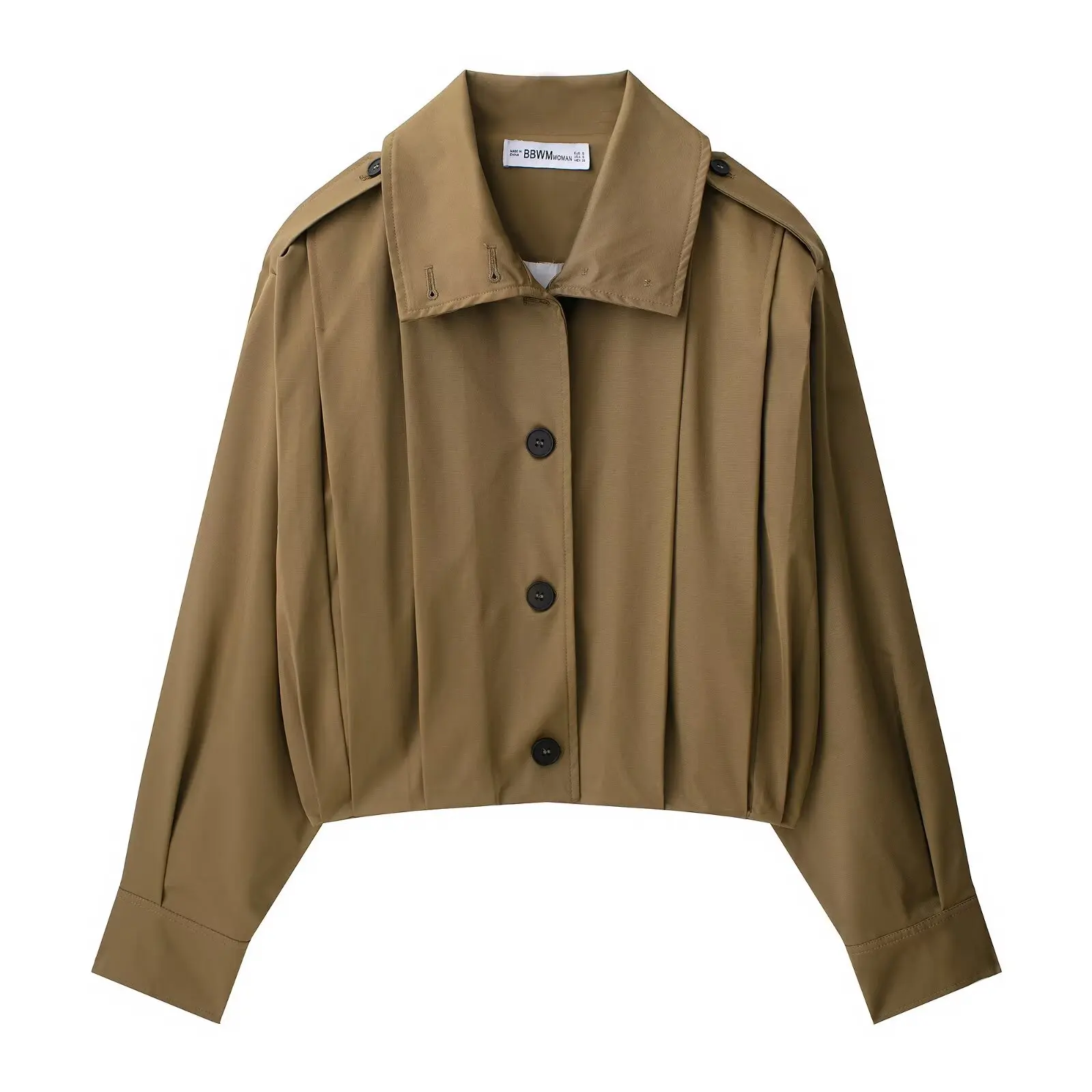 

Autumn Winter Vintage Fashion Street Personality Joker Pleated Jacket Coat Women's Clothing