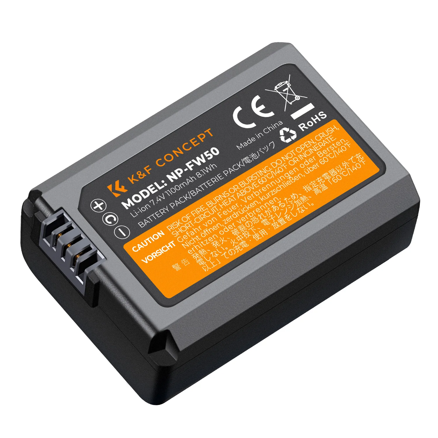 K&F Concept NP-FW50 1100mAh Rechargeable Battery/Charger for NP FW50 Sony NEX 5/7 A7 A7II A6000 A7S A6100 A6400 A6500 RX10 ZVE10