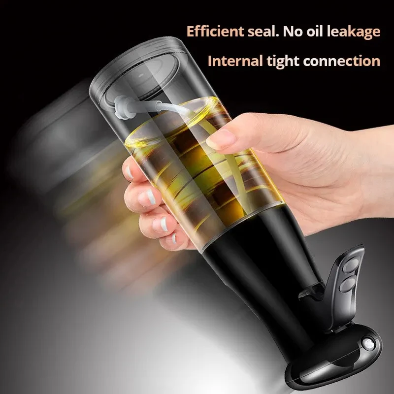 1PCS Black Transparent Kitchen Oil Bottle Cooking Oil Spray Olive Oil Bottle Fitness Barbecue Spray Oil Dispenser Household image 6
