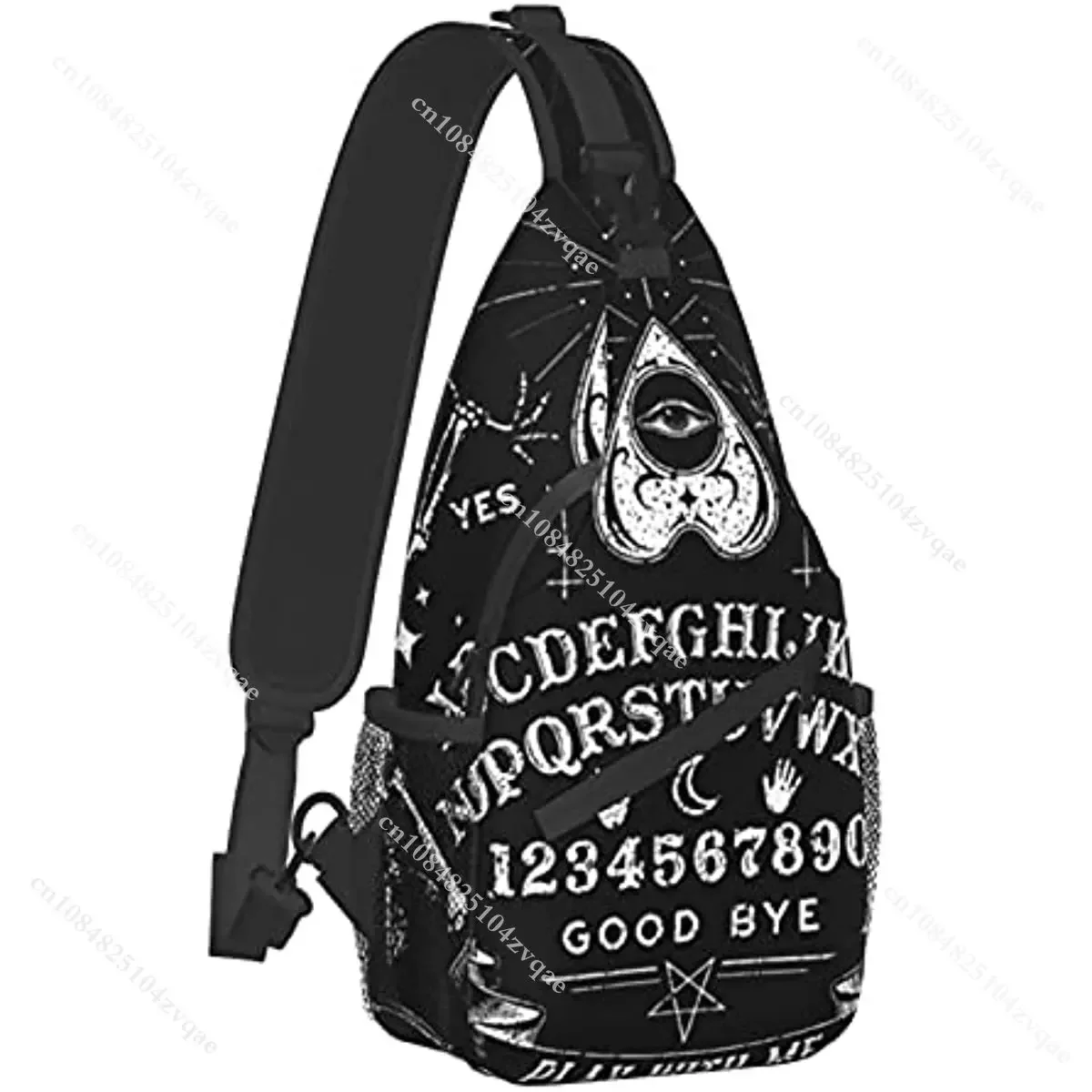 Crossbody Bags Vintage Skeleton Magic Ouija Board Black Backpack for Cycling and Travel, Fashion Sling Shoulder Backpack