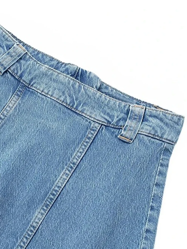 Женщины Лето Улица Винтаж Джинсовый Костюм Бабочка Bowtie Половина Рукава Рубашка Две Части Высокой Талией Джинсовая Юбка Половина Тела Женский Костюм Праздник Темперамент Мода Джинсовая Юбка Костюм