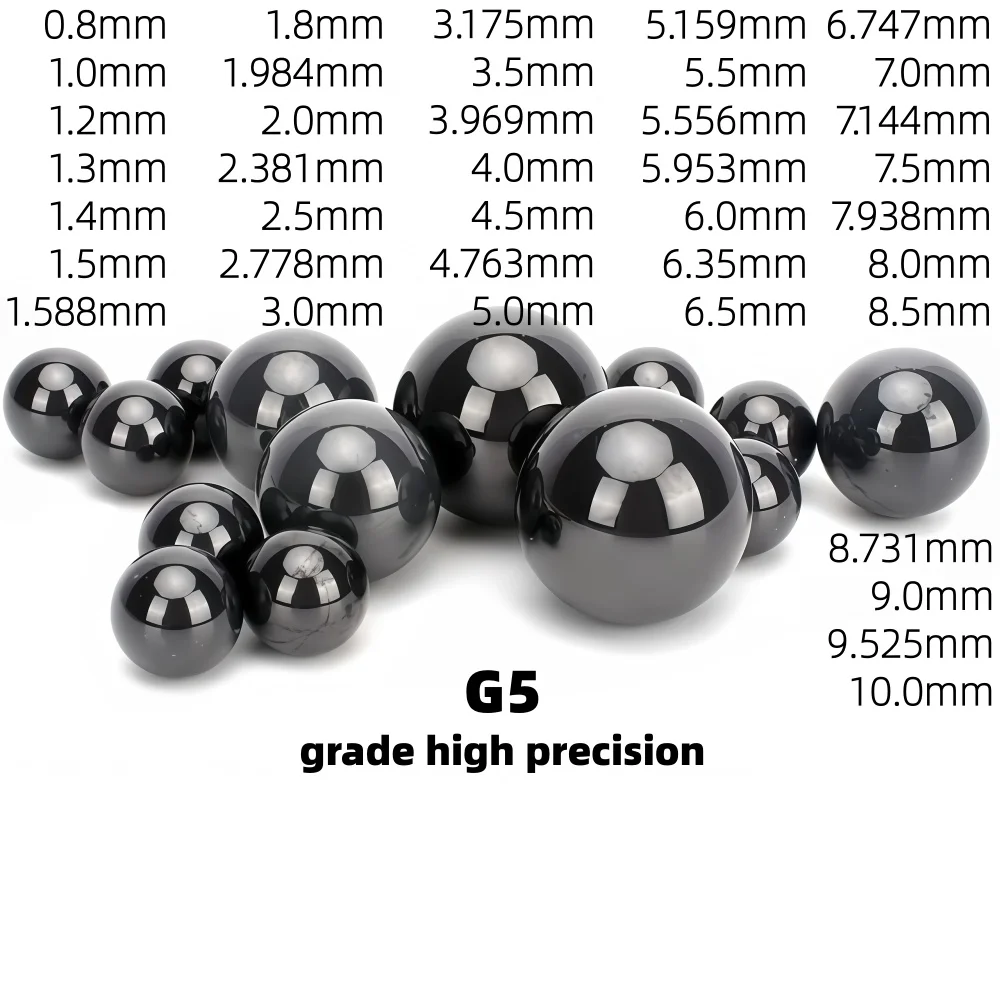 Silicon Nitride Ceramic Balls 0.8-10mm G5 Si3N4 High Precision Bearing Balls for Hybrid Bearings Machine Tool Spindle